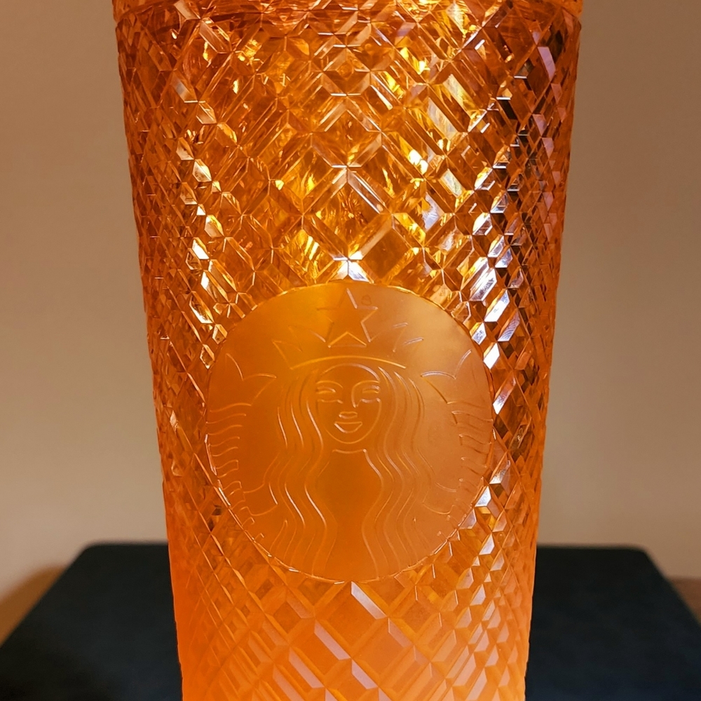Starbucks 2022 Ombre Matte Orange Mango Jeweled Cup